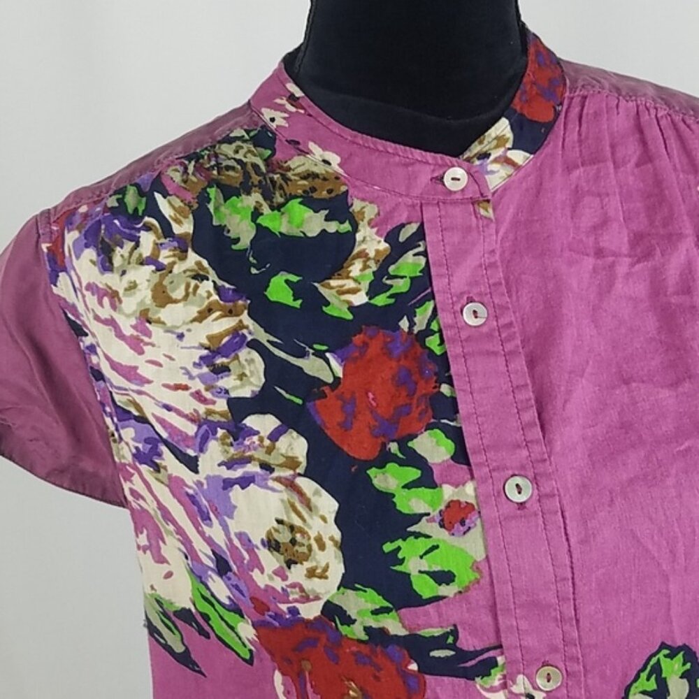 Soft Surroundings Silk Floral Tunic Blouse Petite L New Without Tags Boho - Picture 5 of 12